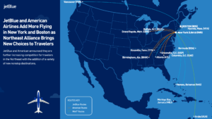 Read more about the article American, JetBlue add 11 new routes as part of expanded Northeast Alliance