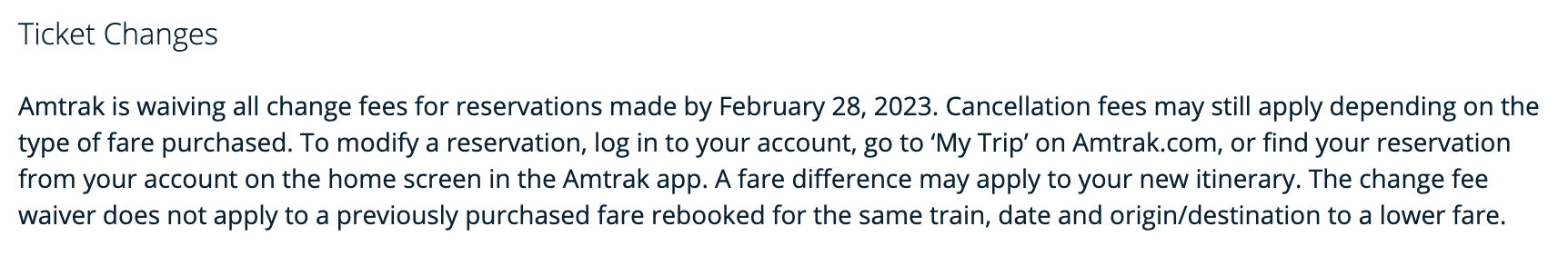 Read more about the article Amtrak quietly extends change-fee waiver for reservations through 2023