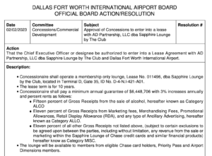 Read more about the article Dallas-Fort Worth and Austin airports may get Chase Sapphire lounges