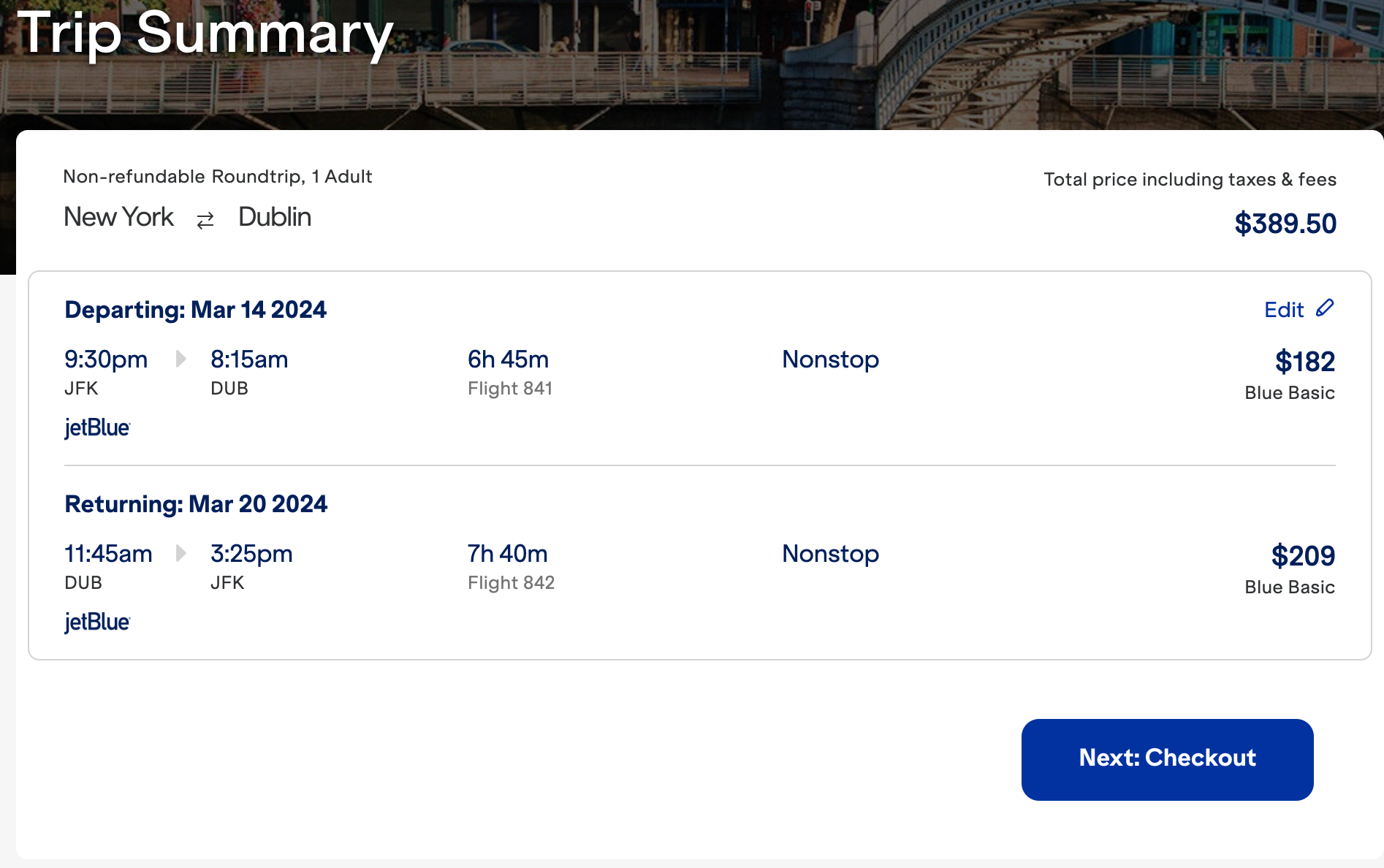 You are currently viewing JetBlue deal: New routes to Dublin and Edinburgh start at $400 for economy, $2,000 for Mint