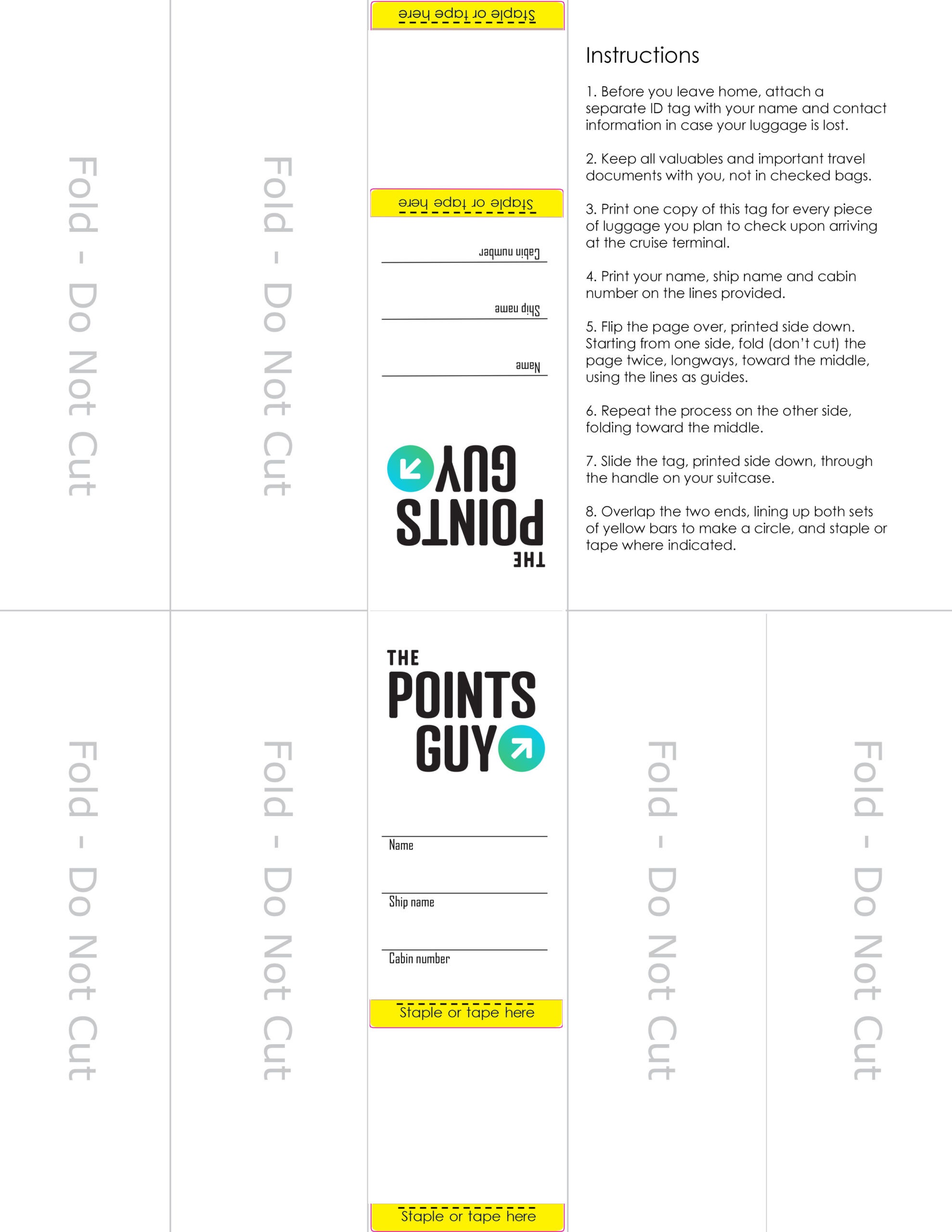 You are currently viewing Cruise luggage tags: A printable PDF with a TPG twist