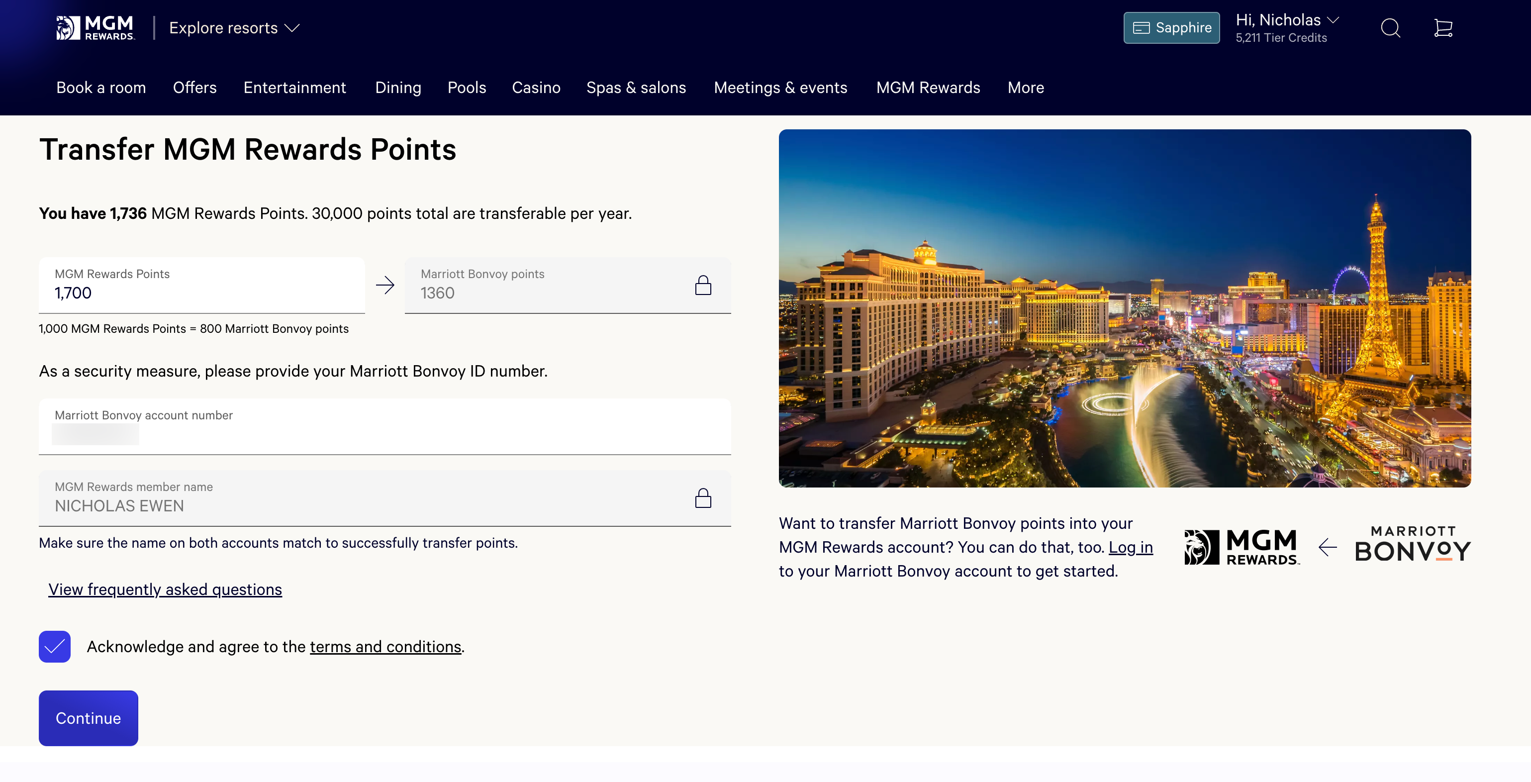 Read more about the article You can now transfer 10 MGM Rewards points for 8 Marriott Bonvoy points