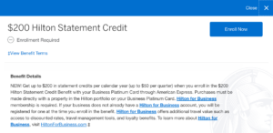 Read more about the article Amex Business Platinum adds new $200 Hilton statement credit — here’s how to maximize it