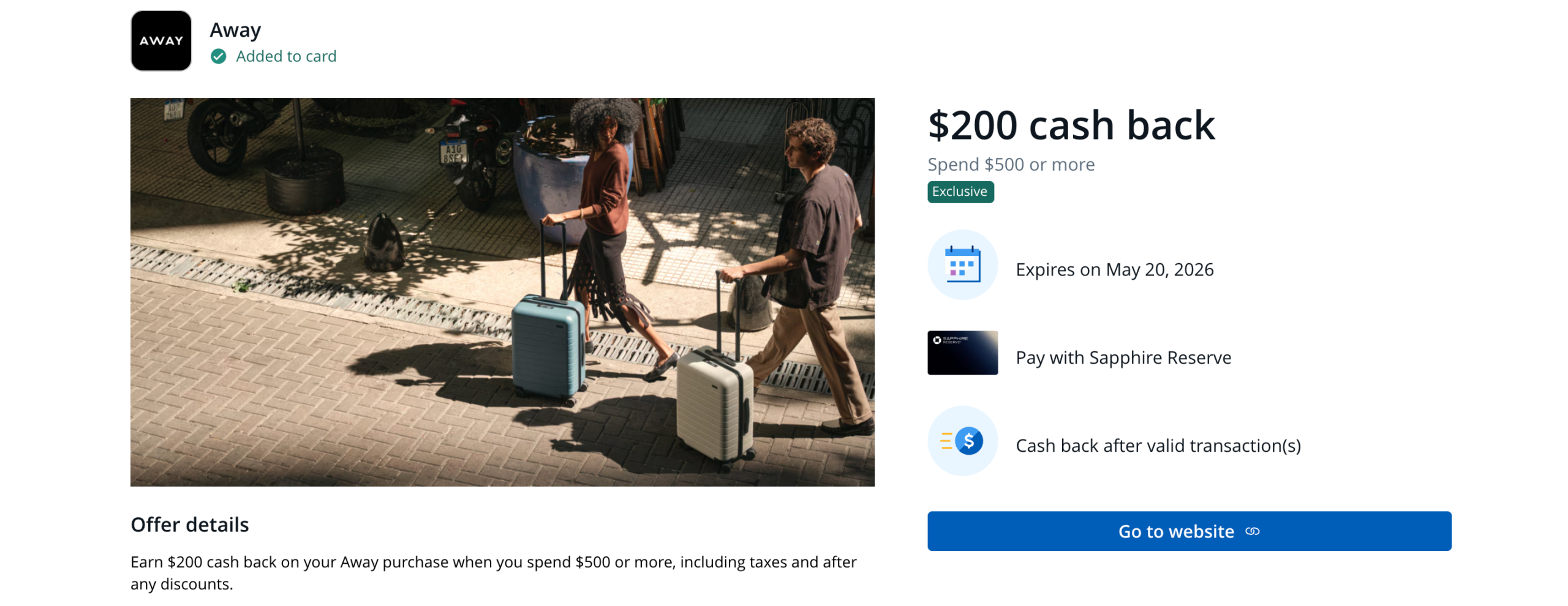 You are currently viewing This popular credit card is offering up to $200 in savings on new Away bags