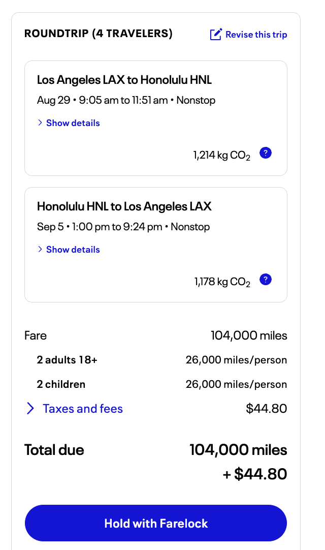 You are currently viewing How to book round-trip flights to Hawaii for the whole family with 100,000 Chase Ultimate Rewards points