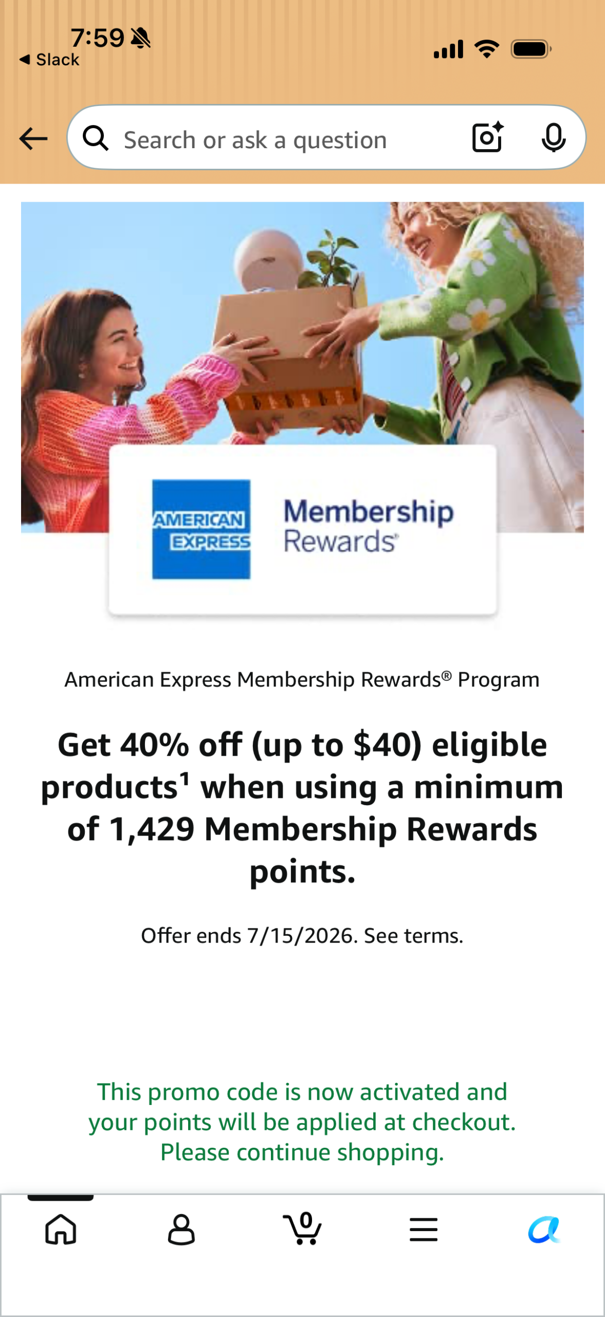 You are currently viewing Check your offer: Save up to 40% on Amazon purchases using just 1,429 Amex points